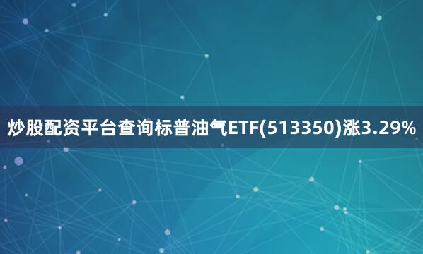 炒股配资平台查询标普油气ETF(513350)涨3.29%