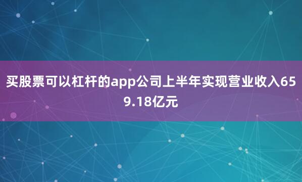 买股票可以杠杆的app公司上半年实现营业收入659.18亿元
